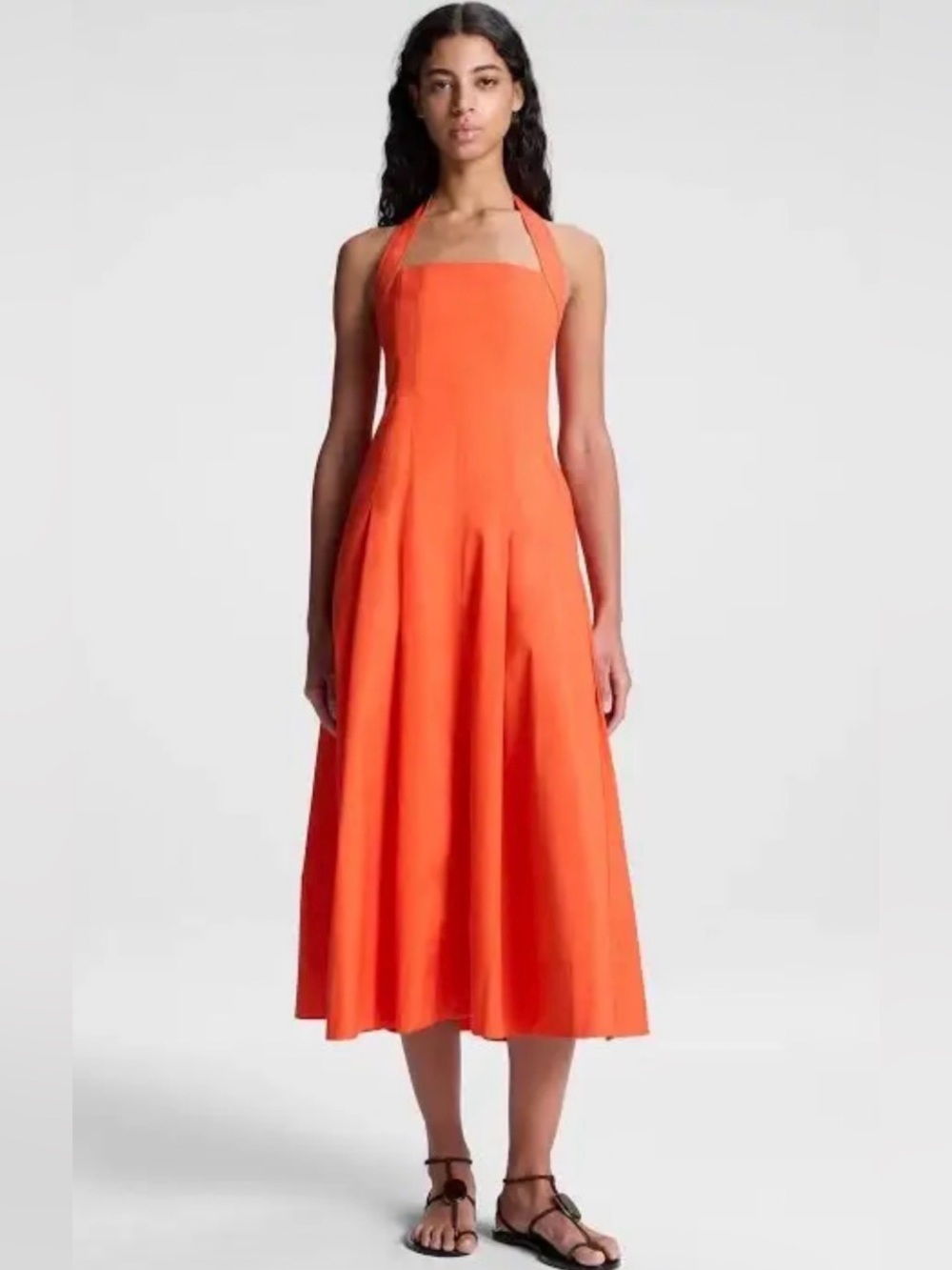 NEW A.L.C. natalie stretch cotton midi dress in black